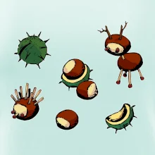 Gaštanové zvieratká - obdĺžnik Gaštanové zvieratká - obdĺžnik