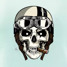 Motorkárska helma a cigara