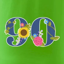 Kvetinové číslo kreslené - 90