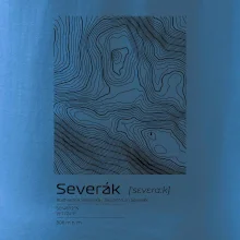 Severák - vrstevnice v obdĺžniku