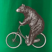 Medveď na bicykli