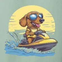 Jazvečík na vodnom skútri