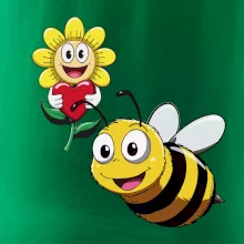 Parové tričko - Včela a kvetina