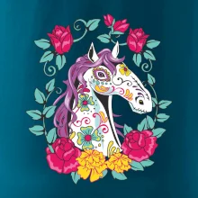 Kôň farebný s kvetinami