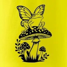 Goblincore čierna huba so žabou