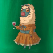 Alpaka s vínom žena Alpaka s vínom žena