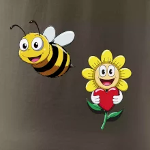 Parové tričko - Včela a kvetina