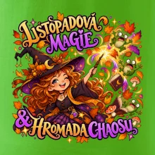 Listopadová čarodějka kouzlí podzimní žáby