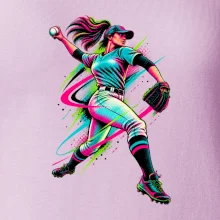 Baseballová nadhazovačka neonový pop art