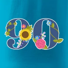 Kvetinové číslo kreslené - 90