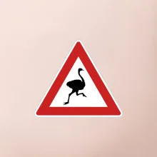 Dopravná značka - Pozor pštros