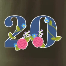 Kvetinové číslo kreslené - 20