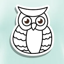 Sova kreslená na prsníku Sova kreslená na prsníku