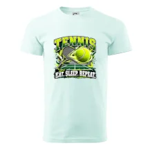 Tenisová raketa a míček eat sleep repeat