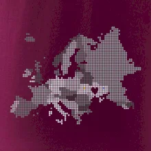 Mapa Európy - srdce v Ukrajine