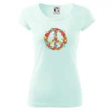 Peace symbol červené kvety