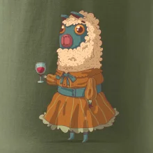 Alpaka s vínom žena Alpaka s vínom žena