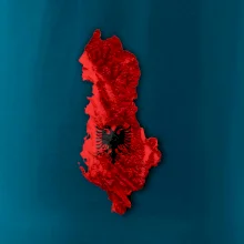 Mapa Albánsko reliéf hôr