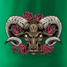 Hlava barana s ružami