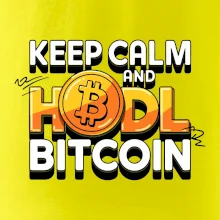 3D nápis Keep Calm and HODL Bitcoin