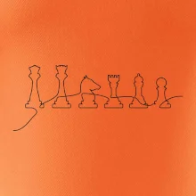 Šachové figúrky v rade - obrys