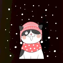 Mačka v zimnej čiapke