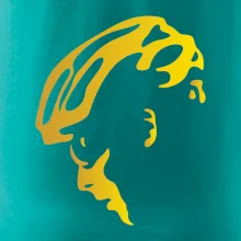 Hlava cyklista zlatá