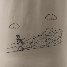 Kreslený lyžiar na horách