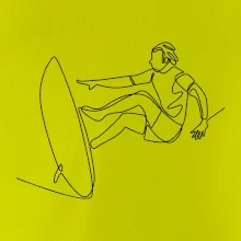 Surfer na vlne jedným ťahom