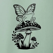 Goblincore čierna huba so žabou