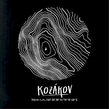 Kozákov - vrstevnice v kruhu