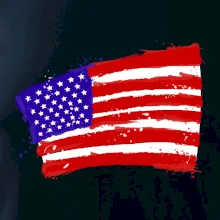 Americká vlajka ohnutá