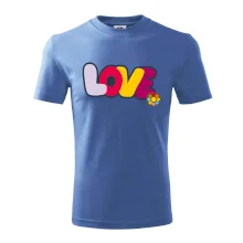 Love nápis s kvetinou