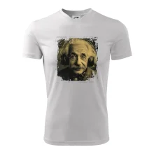 Albert Einstein so slúchadlami Albert Einstein so slúchadlami
