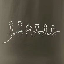 Šachové figúrky v rade - obrys