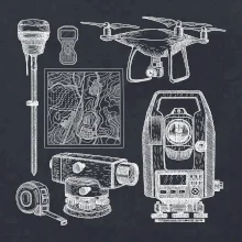 Geodet teodolit dron