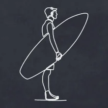 Surfer stojaci jedným ťahom