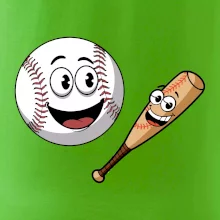 Parové tričko - baseballová raketa a loptička