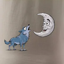 Parové tričko - Vlk a mesiac