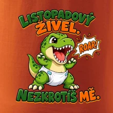 Listopadový živel zelený dinosaurus rex v plence