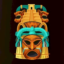 Mayová maska s pyramídou Mayová maska s pyramídou