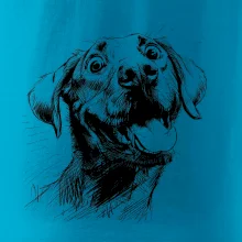 Čiernobiela karikatúra Labrador svetlý