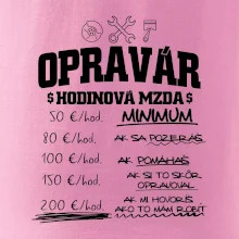 Hodinová mzda - opravár Hodinová mzda - opravár