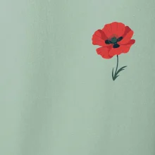 Vlčí mak kreslený na prsníku