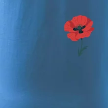 Vlčí mak kreslený na prsníku