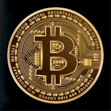 Bitcoin zlatá minca guľatá