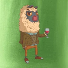 Alpaka s vínom muž