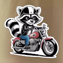 Mýval na motorke kreslený