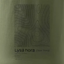 Lysá hora - vrstevnice v obdĺžniku