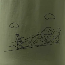 Kreslený lyžiar na horách